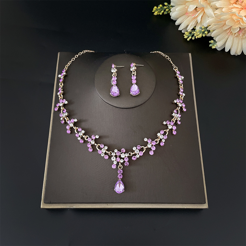 SET005 สีม่วง เครื่องประดับ 3 ชิ้น มงกุฎ สร้อยคอ ต่างหู จัดเซทสวยงาม สินค้าพร้อมส่งจากไทย
