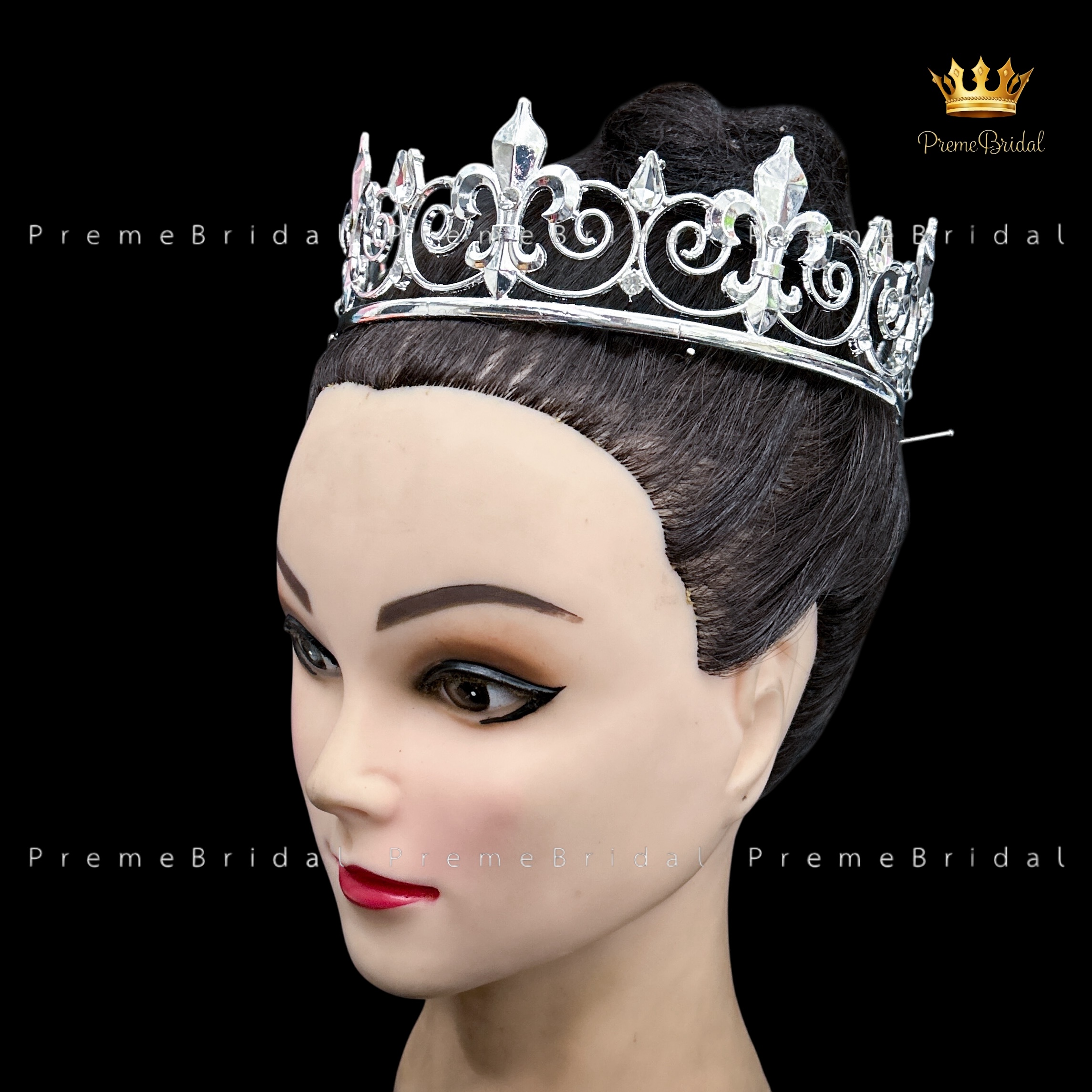 (พร้อมส่ง) มงกุฏผู้ชาย 026 สีเงิน มงกุฎผู้ชาย มงกุฎเจ้าชาย งานสวย ปราณีต QCเพชรทุกเม็ด