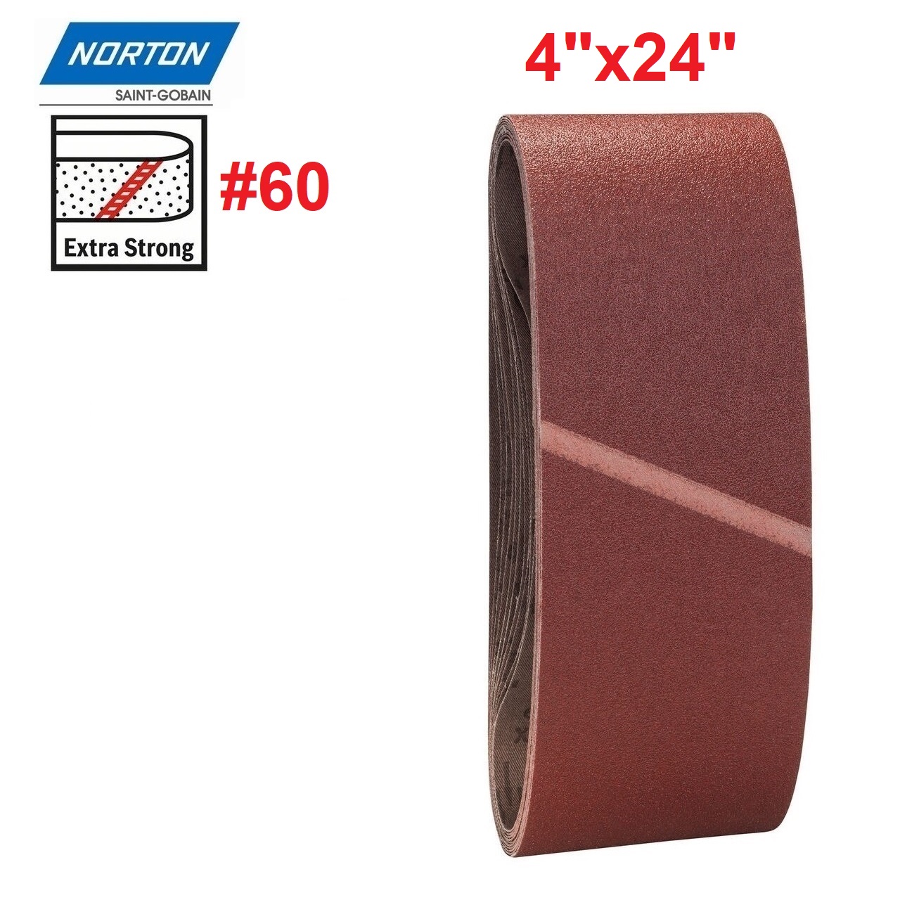 ผ้าทรายสายพาน4"x24" #60 NORTON