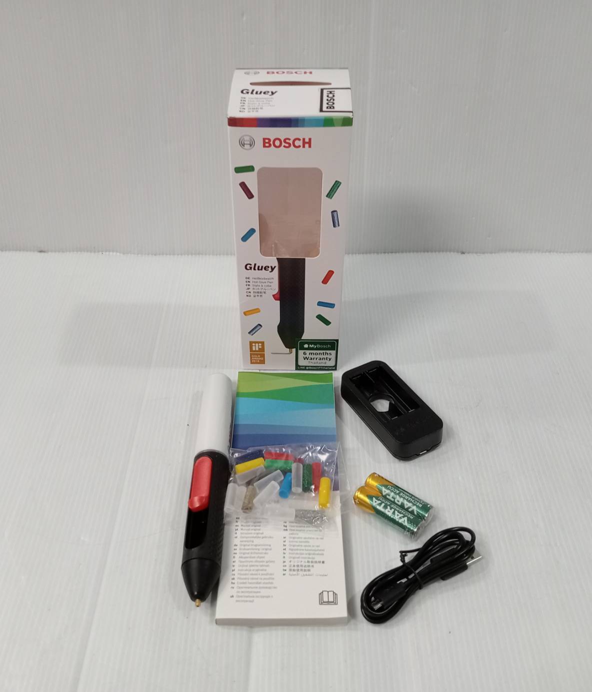ปากกายิงกาวร้อนไร้สาย Gluey BOSCH สีขาว Marshmallow