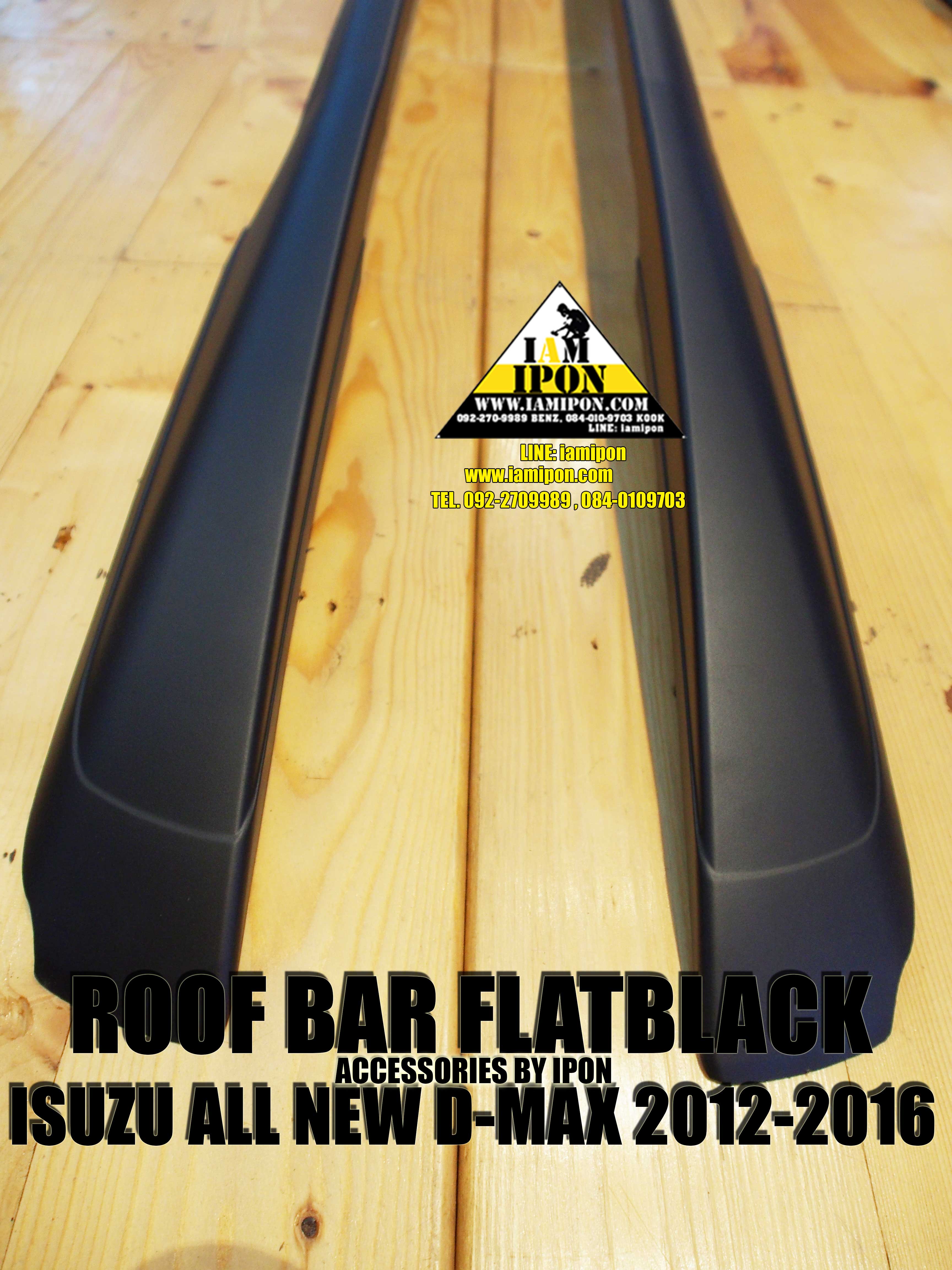 ROOF BAR ISUZU ALL NEW D-MAX 4D FLATBLACK ราวหลังคาดำด้านแบบจับน๊อตอีซุซุออนิวดีแม็ก 4 ประตู