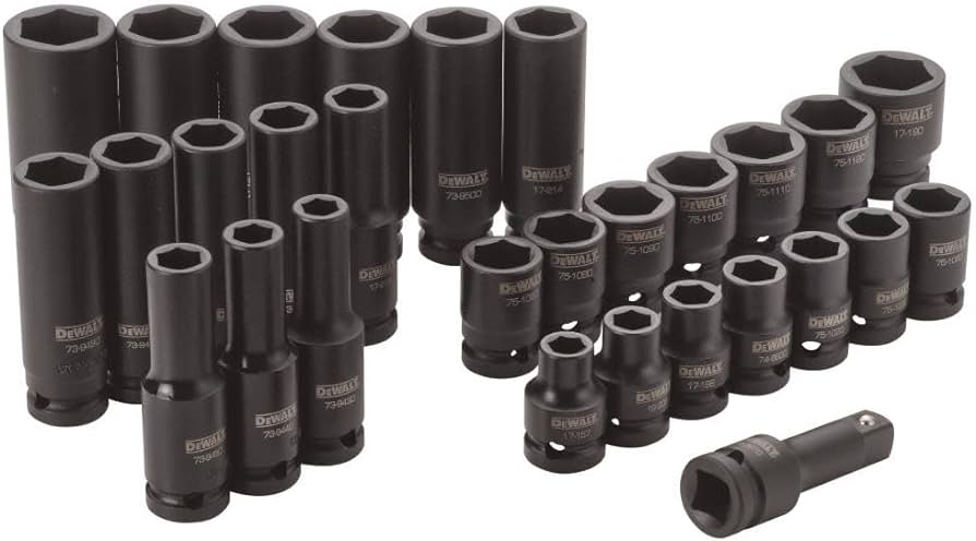 DEWALT รุ่น DWMT19249 ชุดลูกบ๊อกซ์ 30 ชิ้น 1/2นิ้ว (รุ่นผสม ลูกสั้น ลุกยาว)