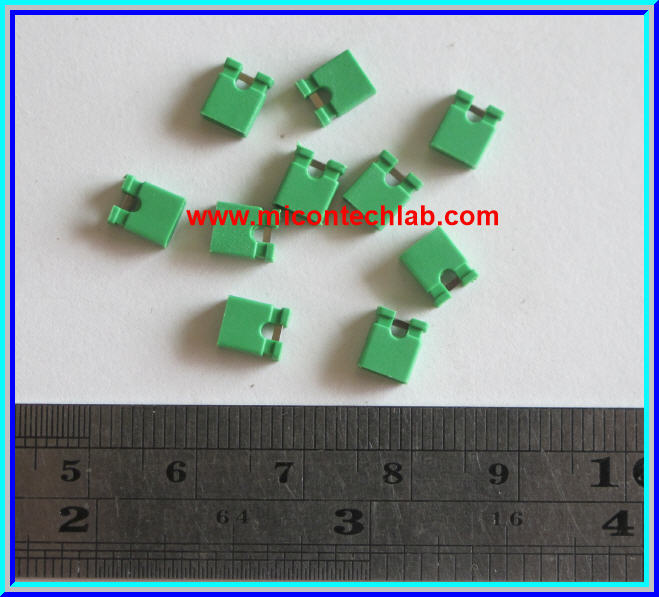 10x Mini Jumper 2 Pins Female Pitch 2.54mm Green Color