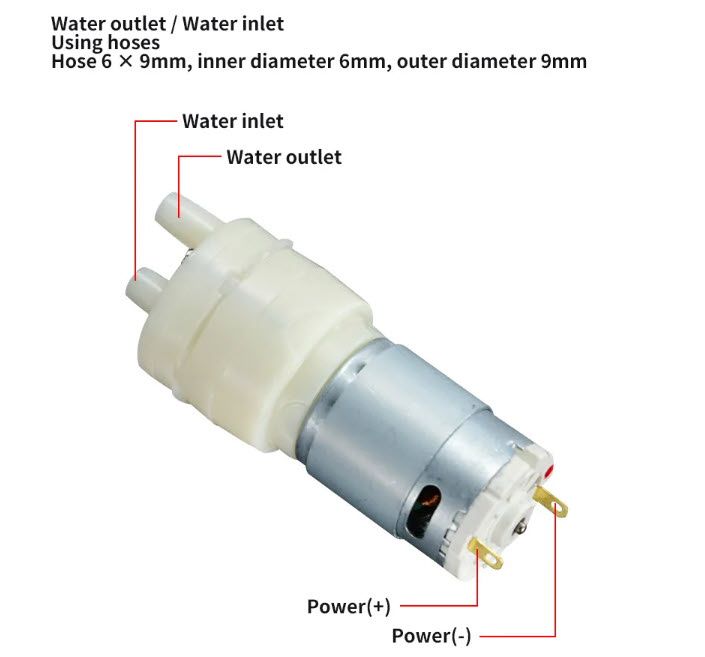 1x ปั๊มน้ำ 12Vdc อัตราการไหล 1.45 L/min