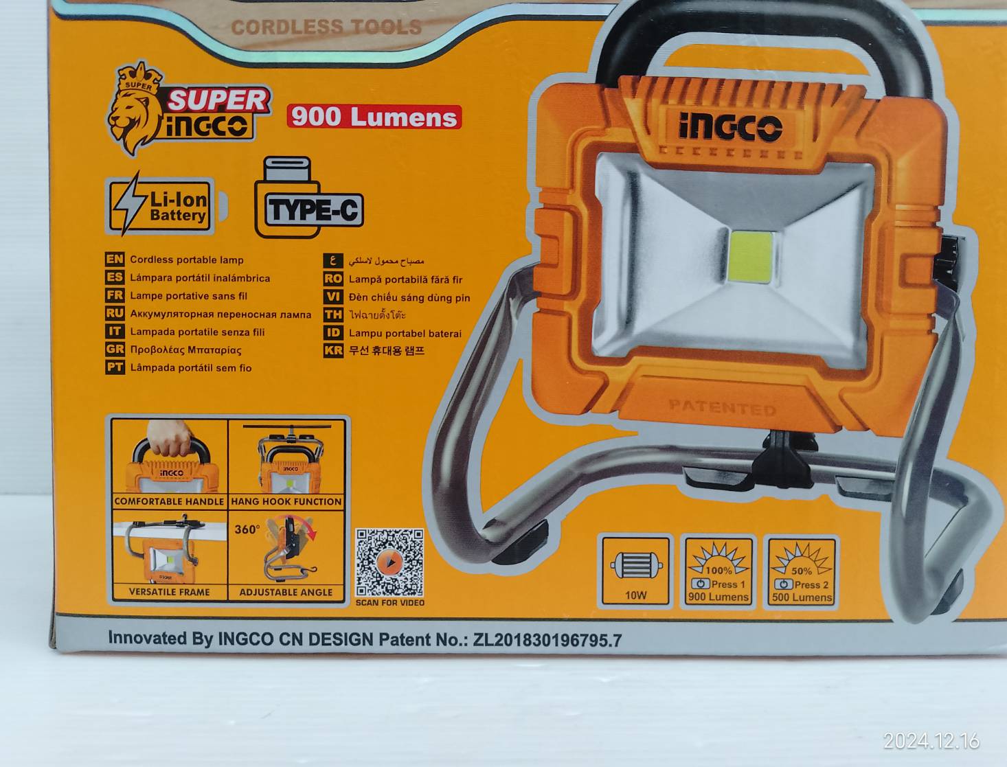 INGCO ไฟฉายตั้งโต๊ะ3.7V HRLF4415 พร้อมแบตเตอรี่ 5.0Ah