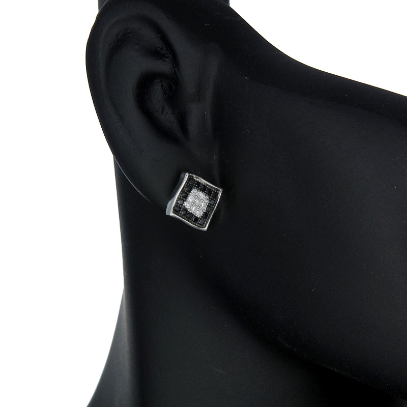 ต่างหูเงินแท้925ประดับเพรชแท้สวิส