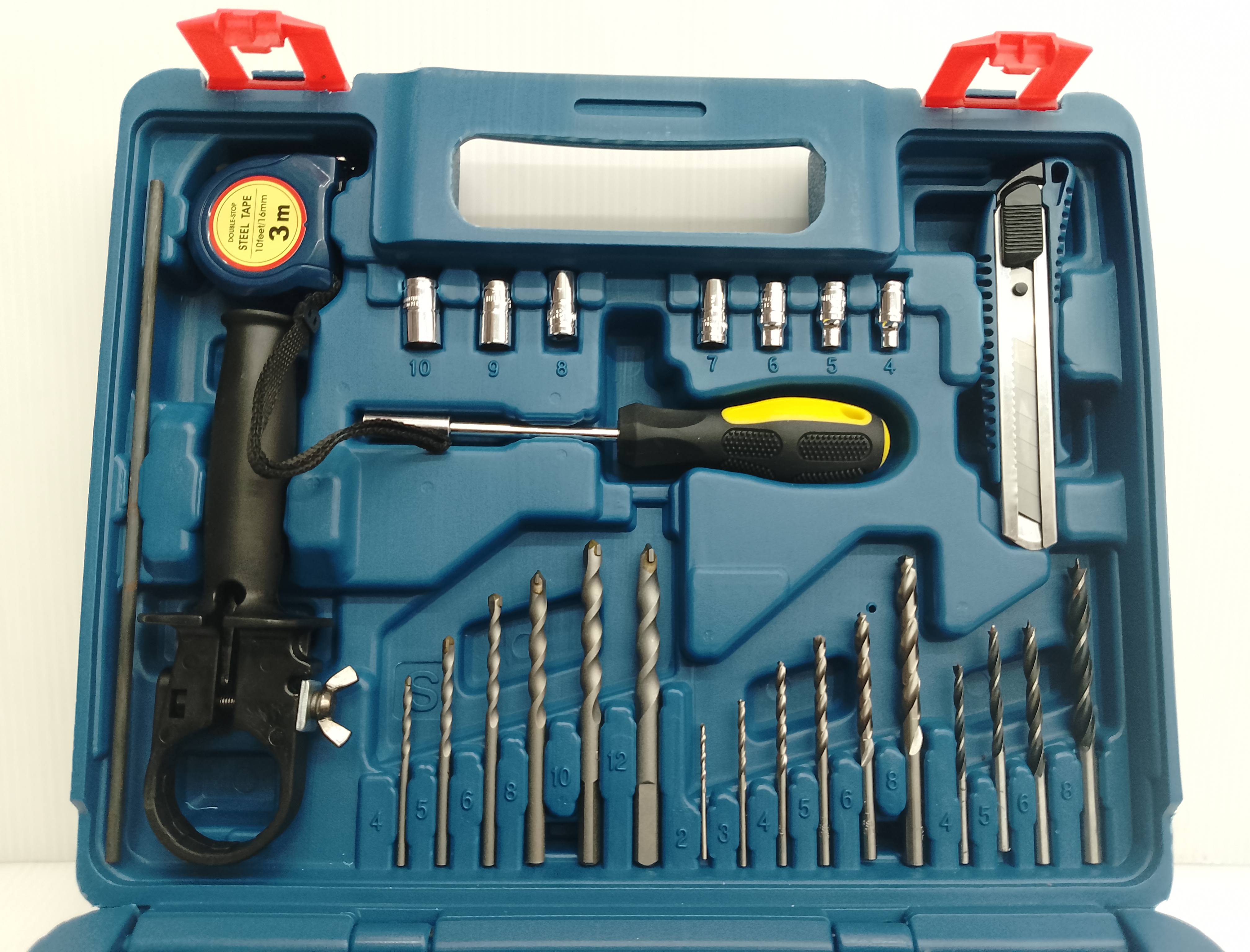 Dongcheng(DCดีจริง) DZJ04-13 set ชุดสว่านกระแทก 13mm. 500w. +อุปกรณ์เครื่องมือช่าง 43 ชิ้น