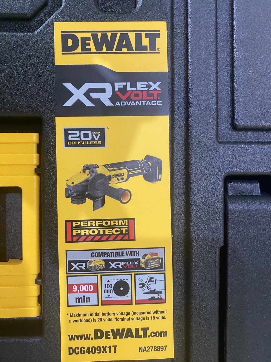 หินเจียรไร้สาย20V DCG409X1T DEWALT