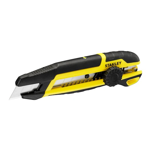 มีดคัตเตอร์18มม. STHT10500-8 STANLEY (ปุ่มกลม ล็อกใบได้แน่น) หักใบด้วยมือเดียว