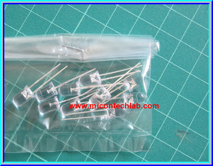 10x แอลอีดี LED 5 มม. สีเหลือง หลอดใส ชุปเปอร์ไบร์