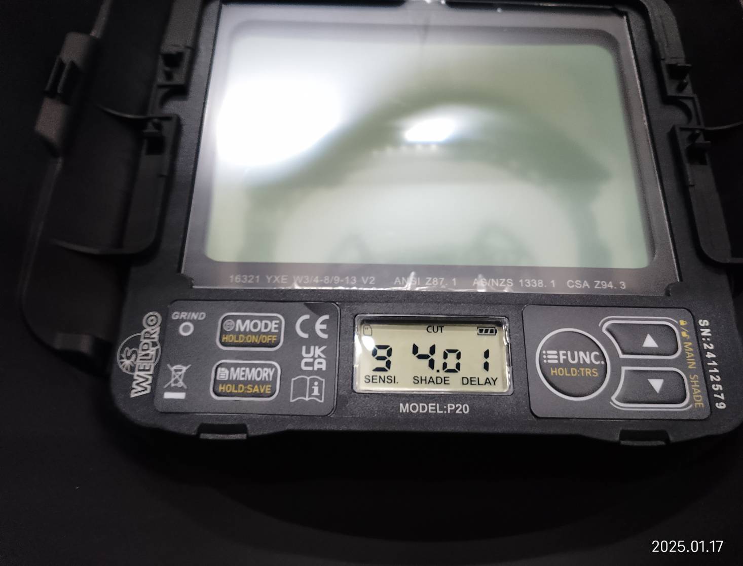 หน้ากากเชื่อมปรับแสงอัตโนมัติ WELPRO รุ่น WPX1P20