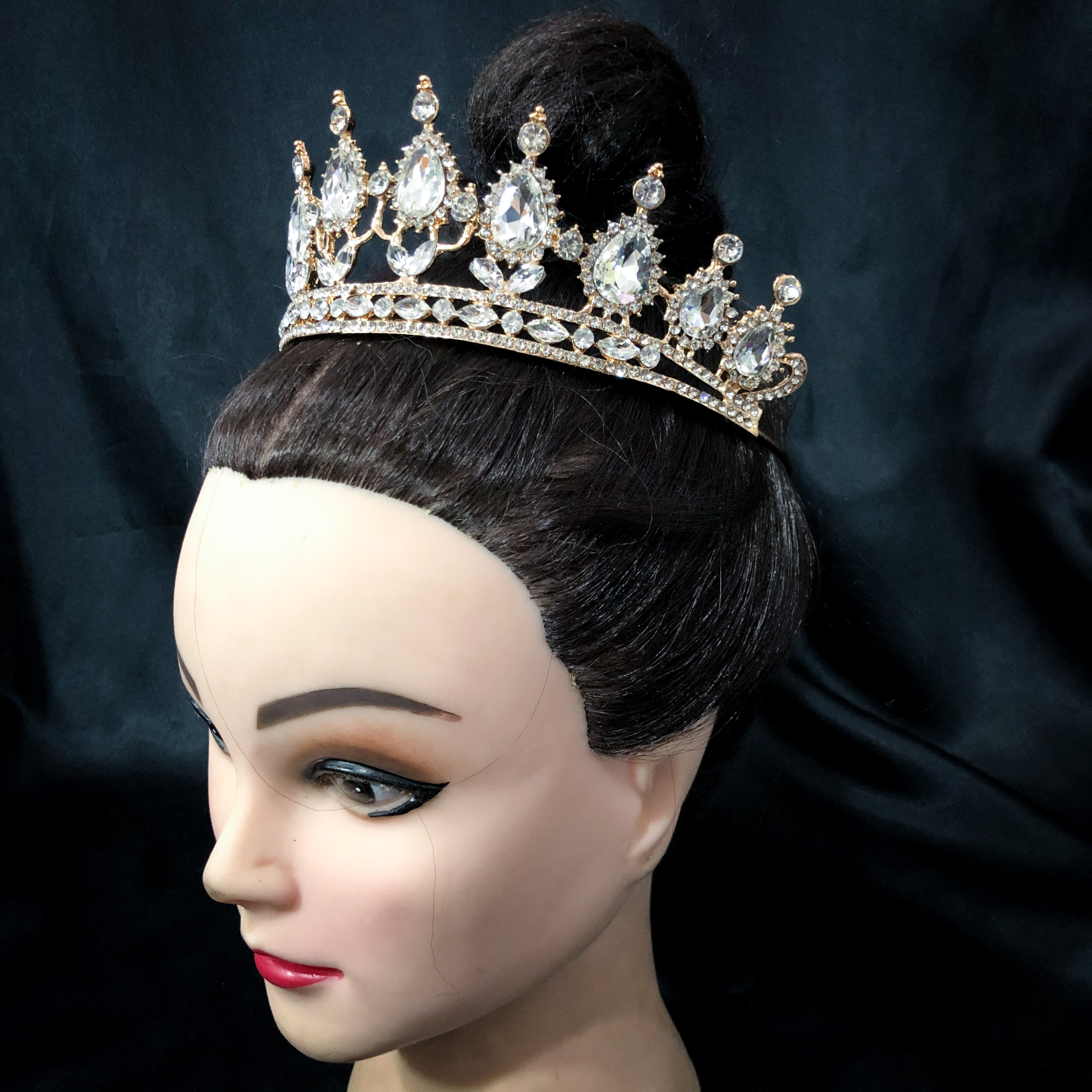 (พร้อมส่ง) เทียร่า 275 สีขาวตัวเรือนสีทอง มงกุฎนางงาม มงกุฎเจ้าหญิง งานสวย ปราณีต QCเพชรทุกเม็ด สินค้าพร้อมส่งจากไทย