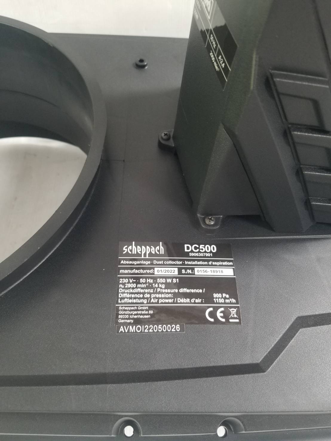 เครื่องดูดฝุ่นเศษไม้ DC500 SCHEPPACH