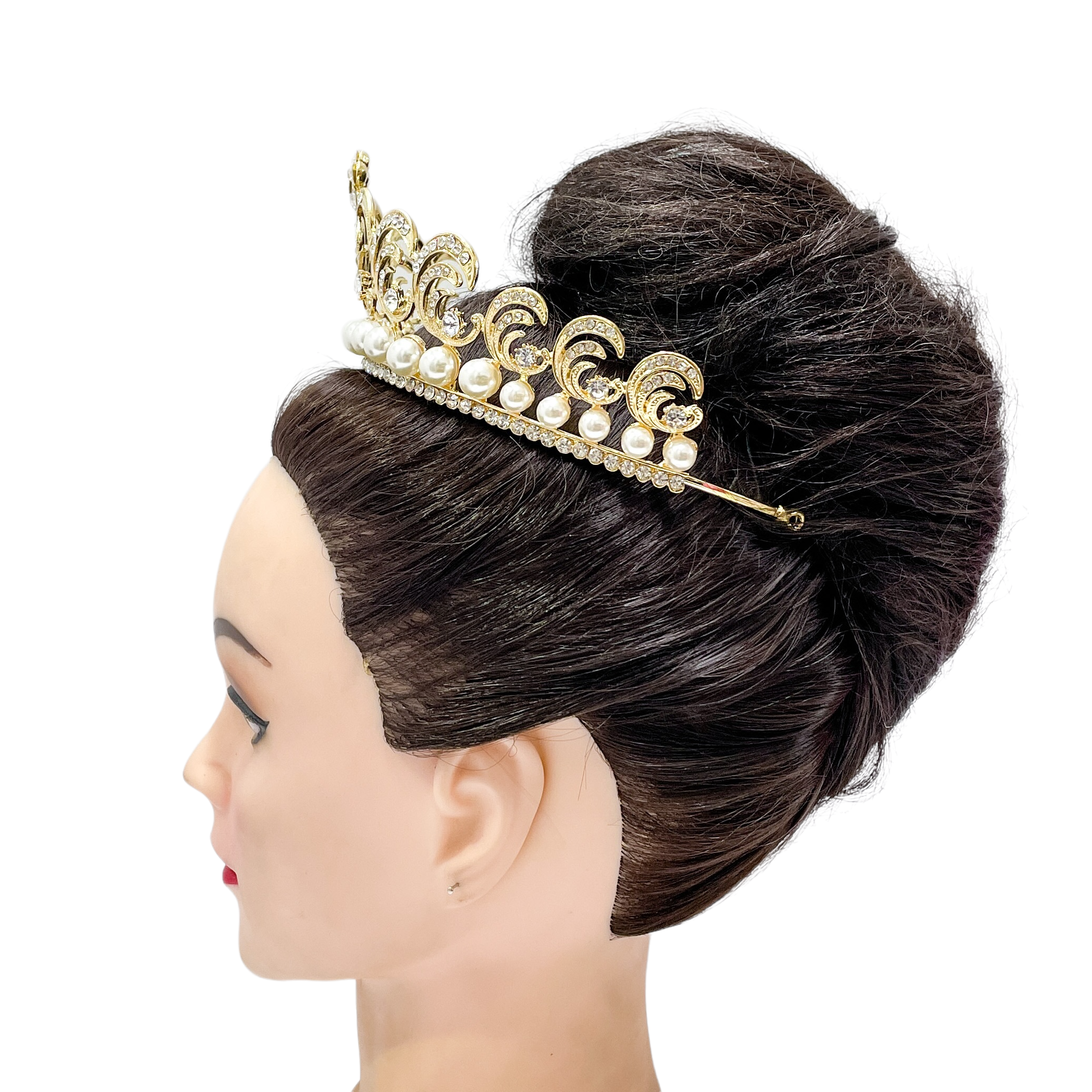 (พร้อมส่ง) เทียร่า 005 สีทอง มงกุฎนางงาม มงกุฎเจ้าหญิง งานสวย ปราณีต QCเพชรทุกเม็ด สินค้าพร้อมส่งจากไทย