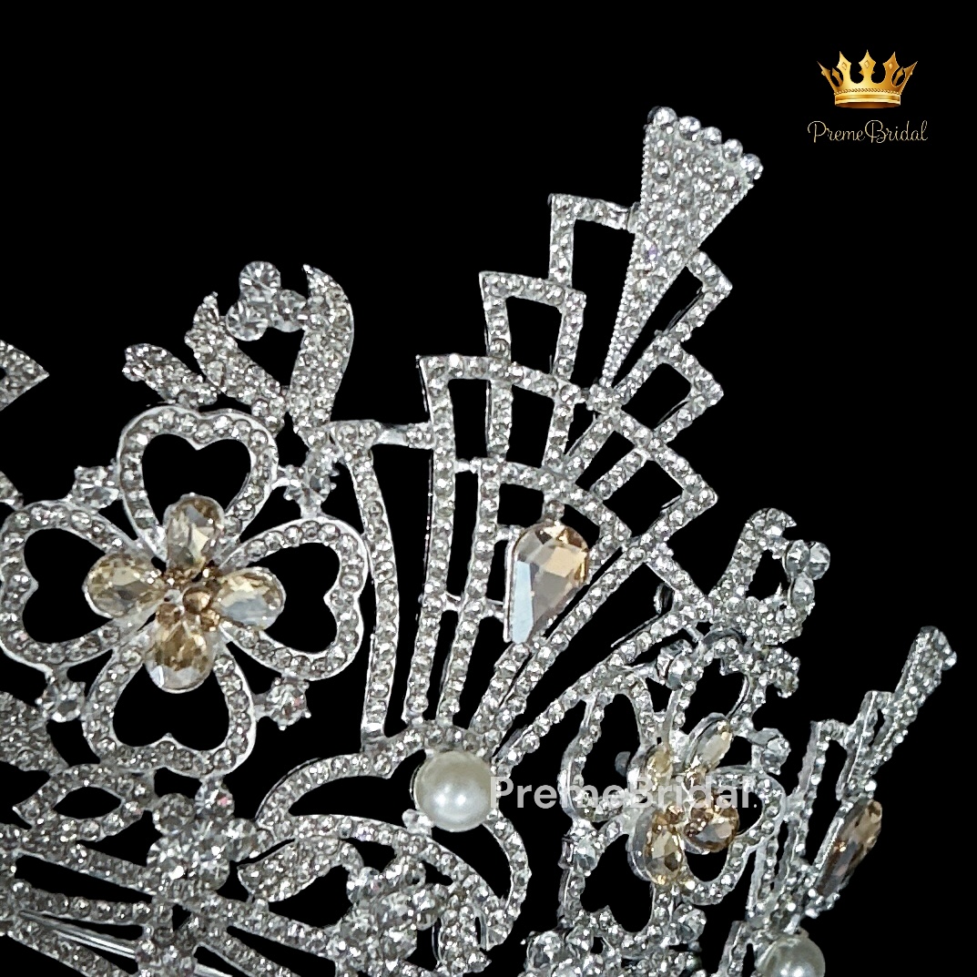 (พร้อมส่ง) เทียร่า 424 มงกุฎเพชร ครึ่งหัว Miss Universe Myanmar 2020 งานสวย ปราณีต QCเพชรทุกเม็ด สินค้าพร้อมส่งจากไทย