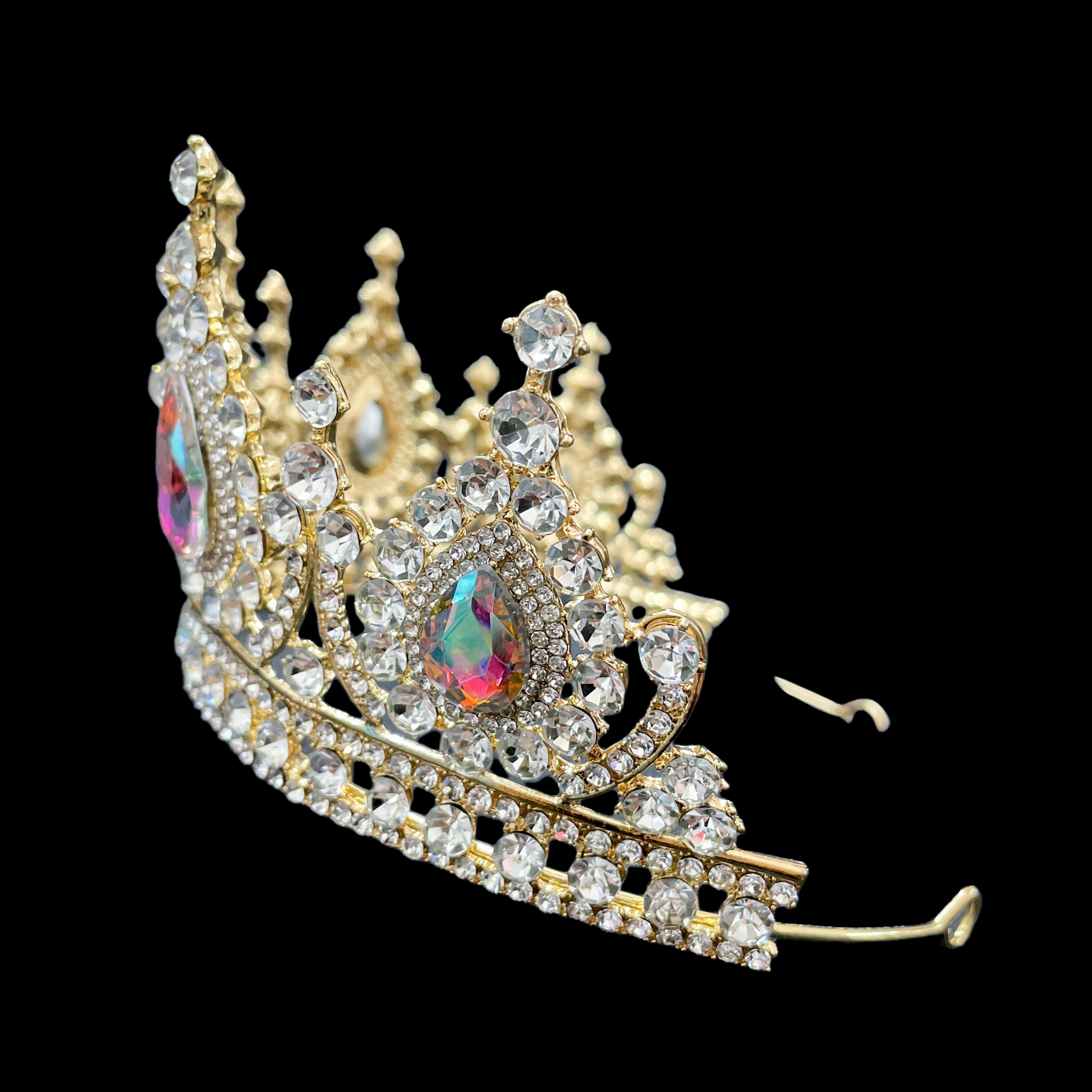 (พร้อมส่ง) เทียร่า 282 สีทองเพชรรุ้ง มงกุฎนางงาม มงกุฎเจ้าหญิง งานสวย ปราณีต QCเพชรทุกเม็ด สินค้าพร้อมส่งจากไทย