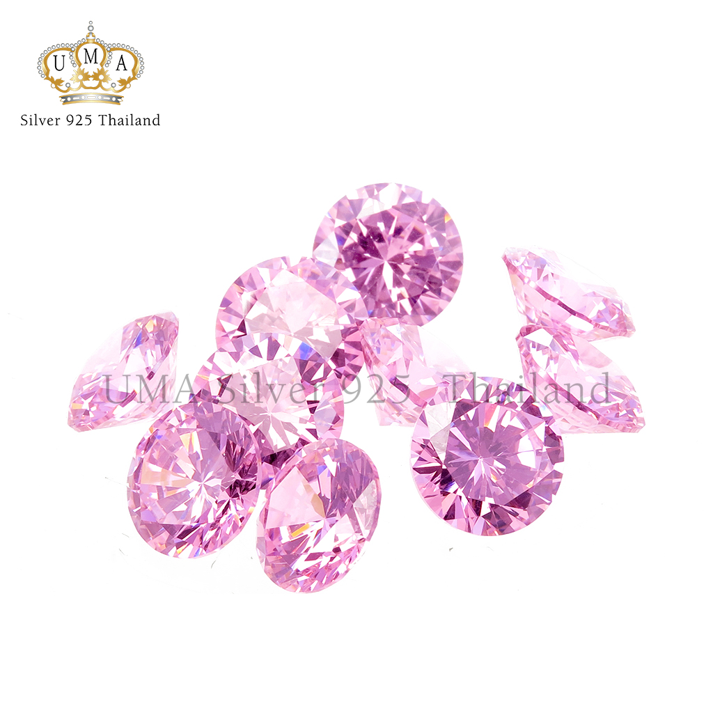 เพชรCorundum 7A คอรันดัม ทรงกลม สีชมพูอ่อน เบอร์ 2 (Pink Light Corundum No.2 ROUND) - Size 1.20mm - 1แพ็ค - 1000เม็ด