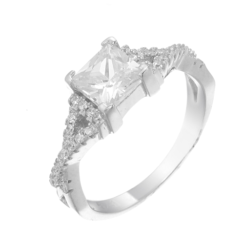 แหวนเงินแท้925เพรชประดับเพรชแท้สวิส เกรดดี น้ำใส