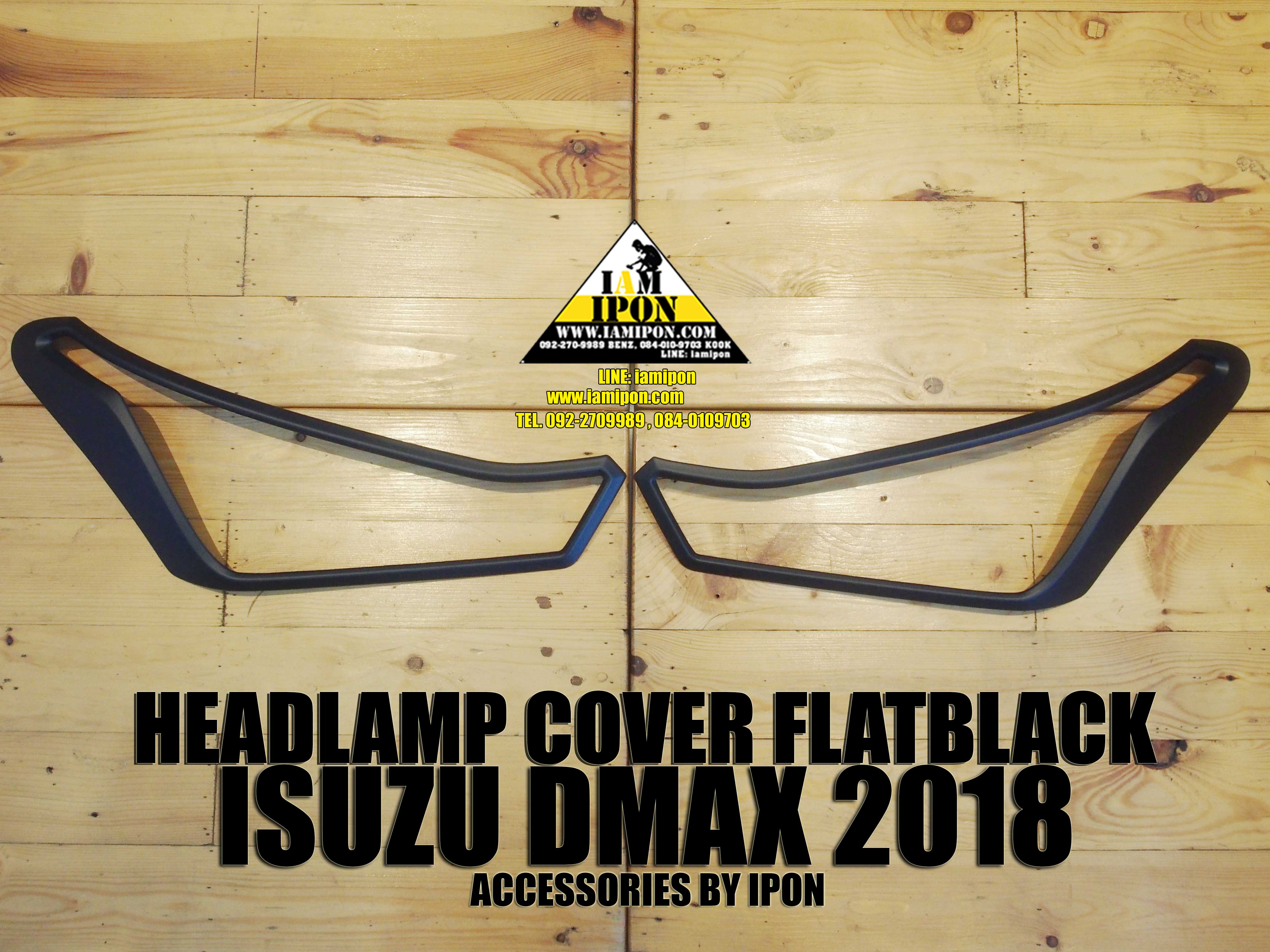 HEADLAMP COVER ISUZU DMAX 2018 FLATBLACK ครอบไฟหน้าดำด้านอีซุซุดีแม็ก 2018