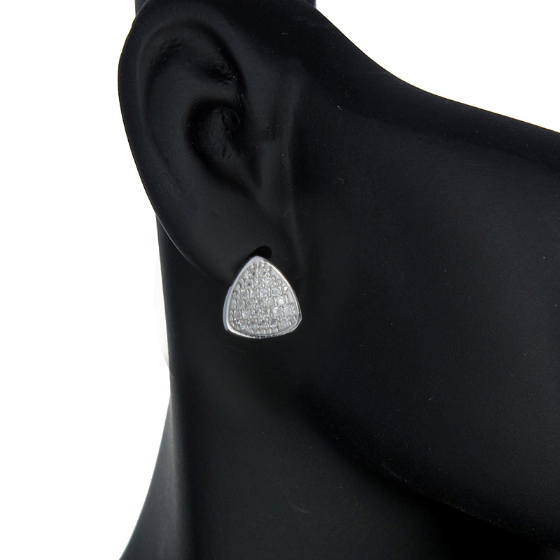 ต่างหูเงินแท้925ประดับเพรชแท้สวิส