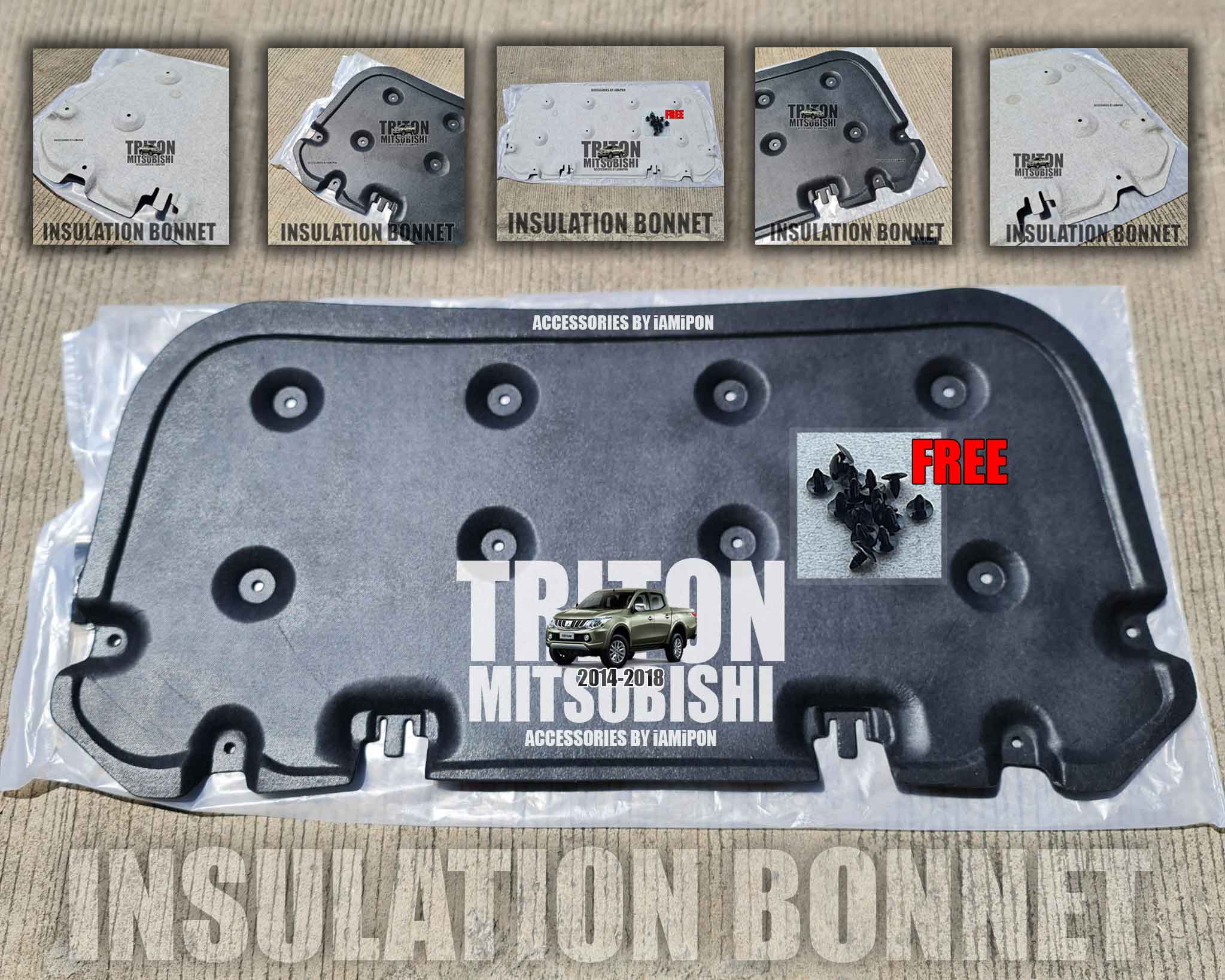 แผ่นกันความร้อนฝากระโปรงหน้า MITSUBISHI TRITON 2014-2018