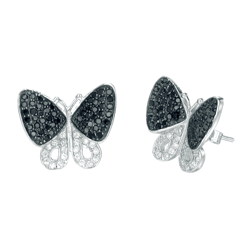 ต่างหูเงินแท้925ประดับเพรชแท้สวิส