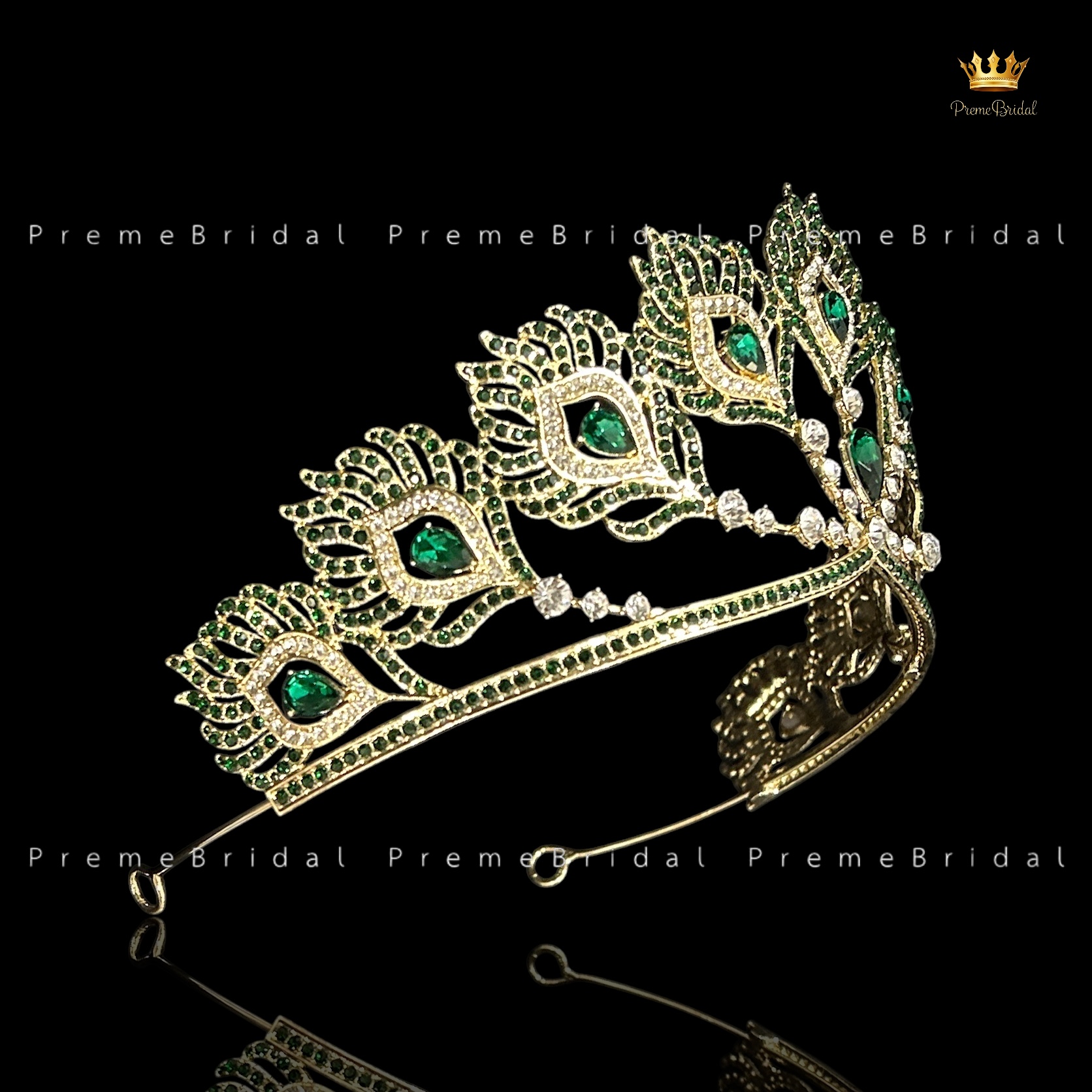 (พร้อมส่ง) เทียร่า 445 มงกุฎครึ่งหัว รูปขนนกฟีนิกซ์ สวย ปราณีต QCเพชรทุกเม็ด สินค้าพร้อมส่งจากไทย