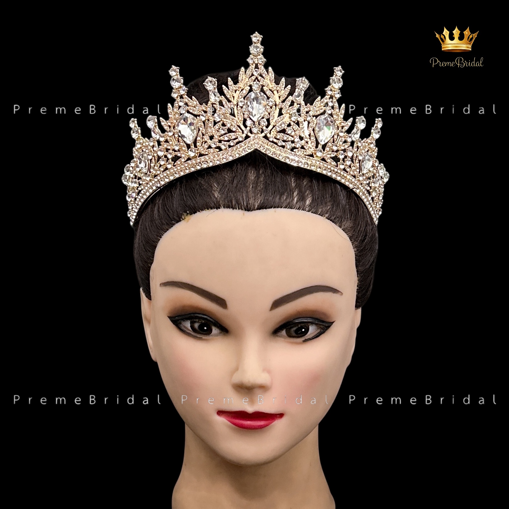 (พร้อมส่ง) เทียร่า 457 สีทอง มงกุฎครึ่งหัว นางงาม งานสวย ปราณีต QCเพชรทุกเม็ด สินค้าพร้อมส่งจากไทย ไม่ต้องรอจีน