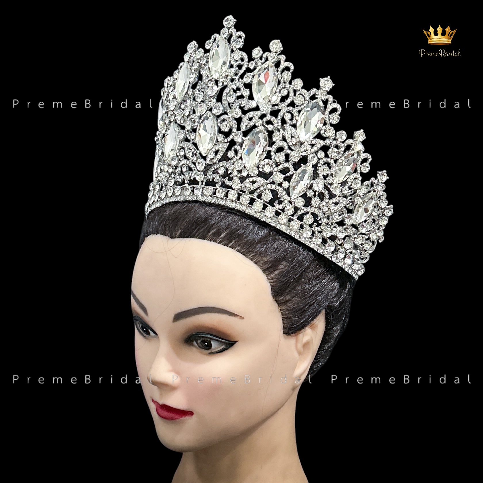 (พร้อมส่งจากไทย) มงกุฏ 142 สำหรับนางงาม ขนาดใหญ่ งานโลหะฐานกลมปรับขนาดได้ ส่งด่วน ส่งจาก จ.อุบลราชธานี