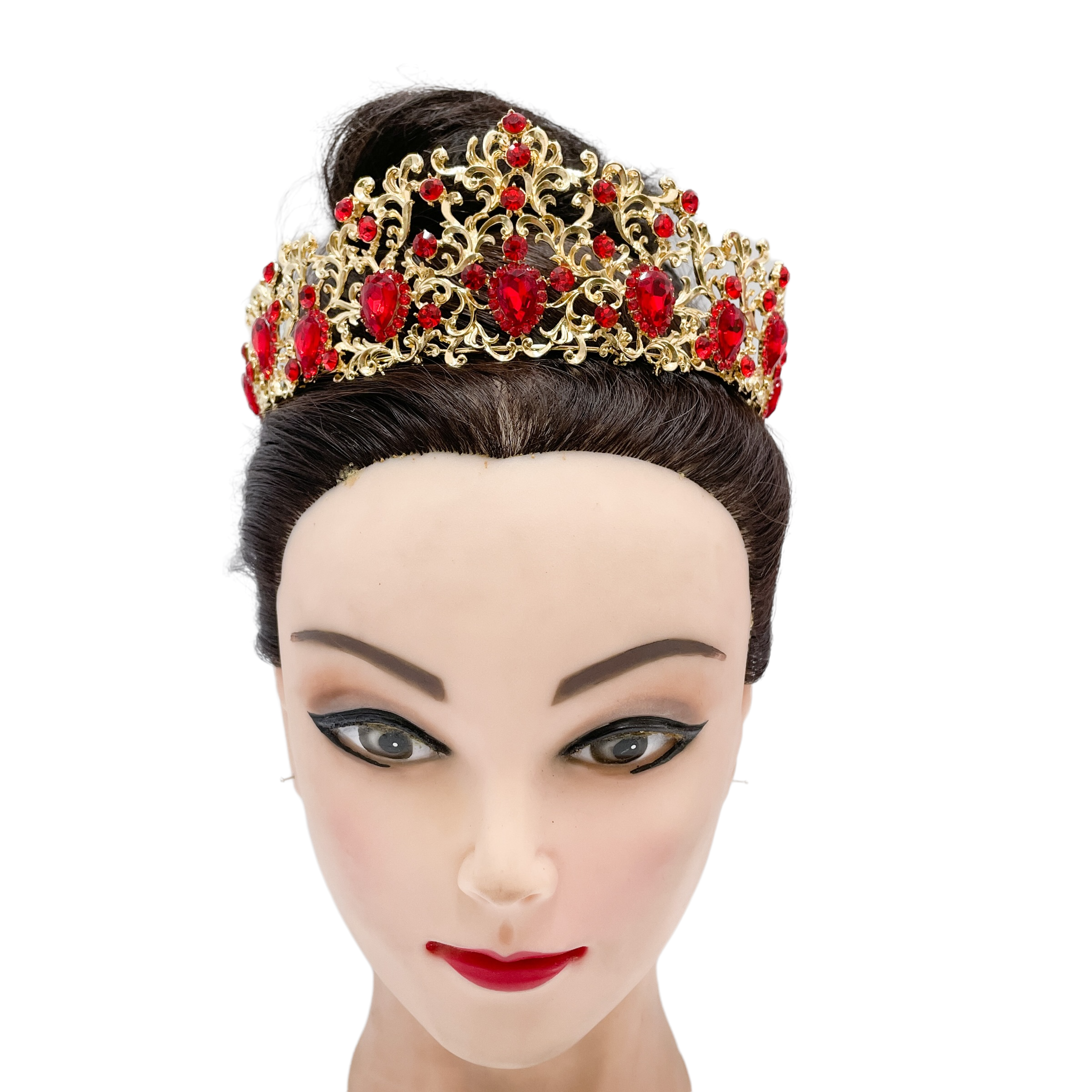 (พร้อมส่ง) เทียร่า 006 สีแดง มงกุฎนางงาม มงกุฎเจ้าหญิง งานสวย ปราณีต QCเพชรทุกเม็ด สินค้าพร้อมส่งจากไทย