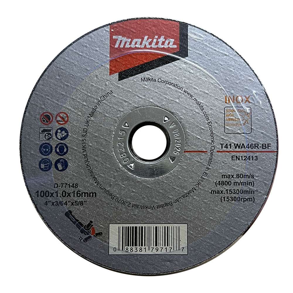 ใบตัดสแตนเลส MAKITA 4″ 100×1.0x16mm WA46R-BF D-77148
