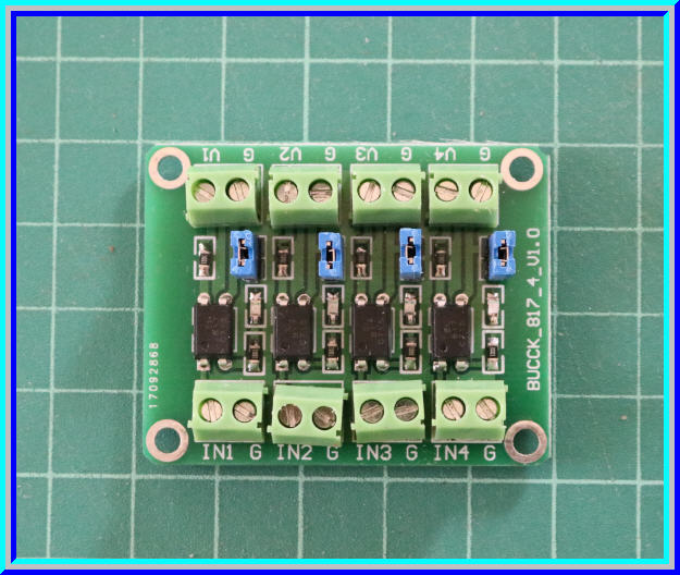 1x แผงวงจรออปโต้ PC817 แบบ 4 ช่องสำหรับลดแรงดัน
