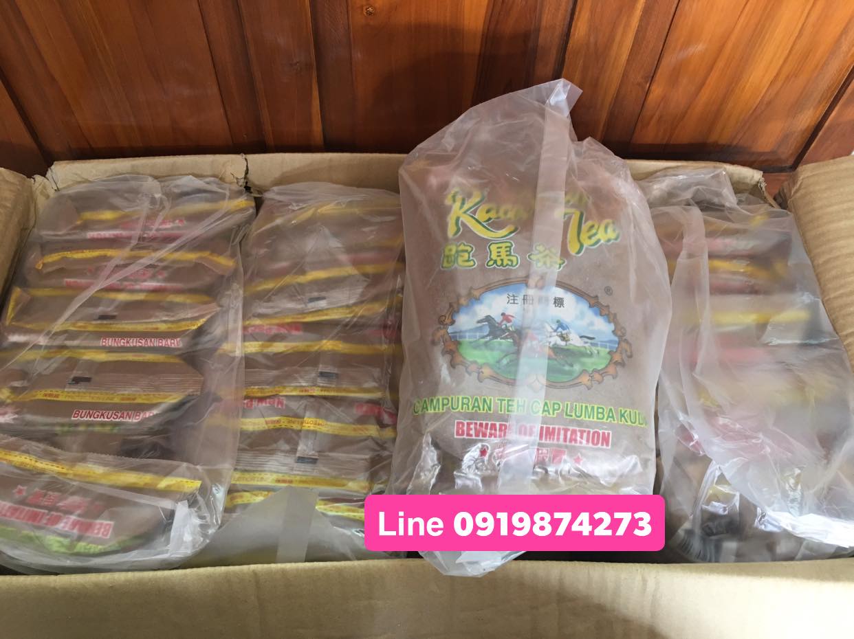 ขายส่งผงชาม้าใส Race horse Tea [Campuran Teh cap lumba kuda] เด่นเรื่องสี ให้สีส้มเข้มอมน้ำตาล 1 ลัง 20 ถุง