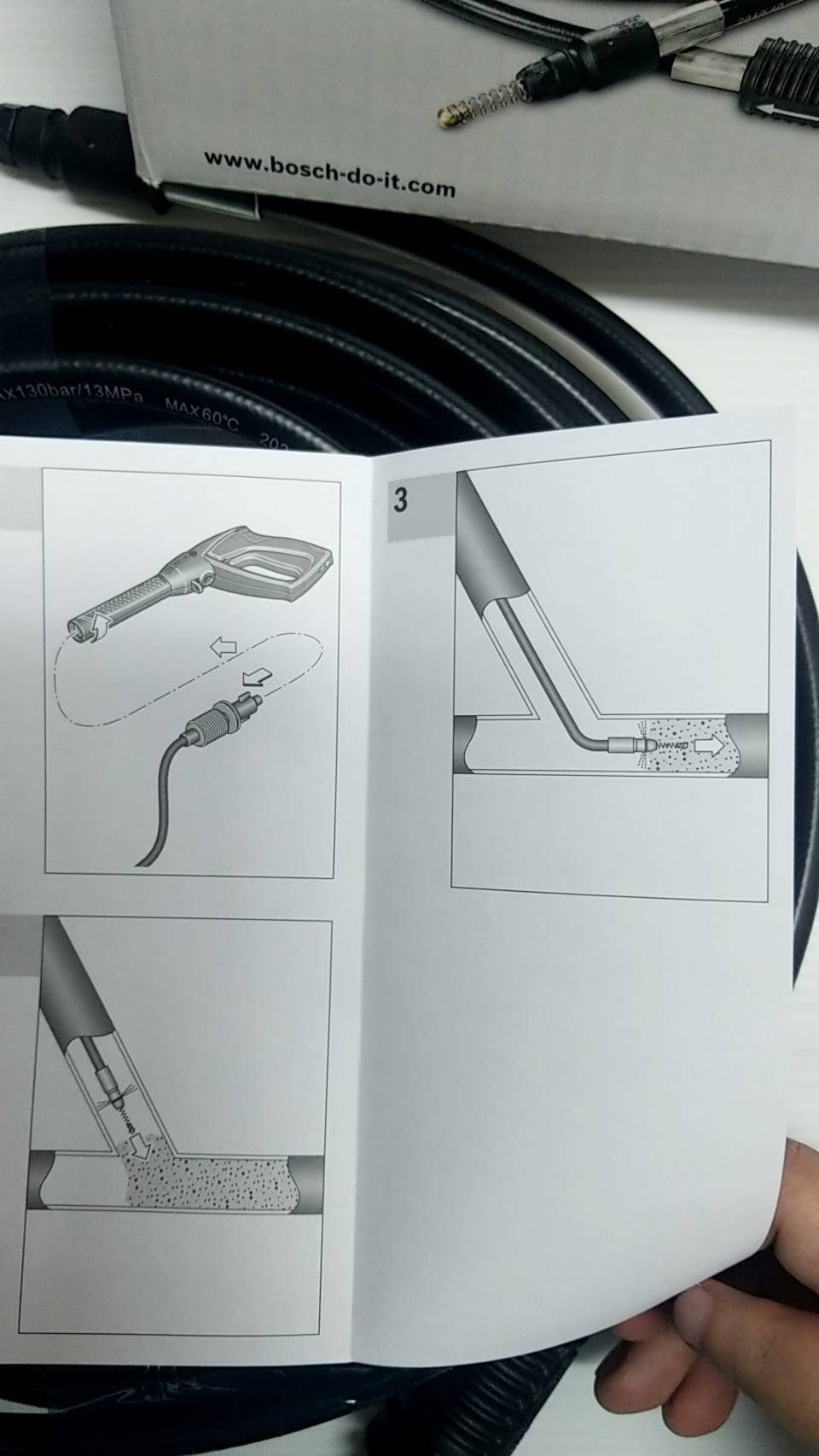 สายทำความสะอาดท่อความยาว10m. BOSCH #F016800362