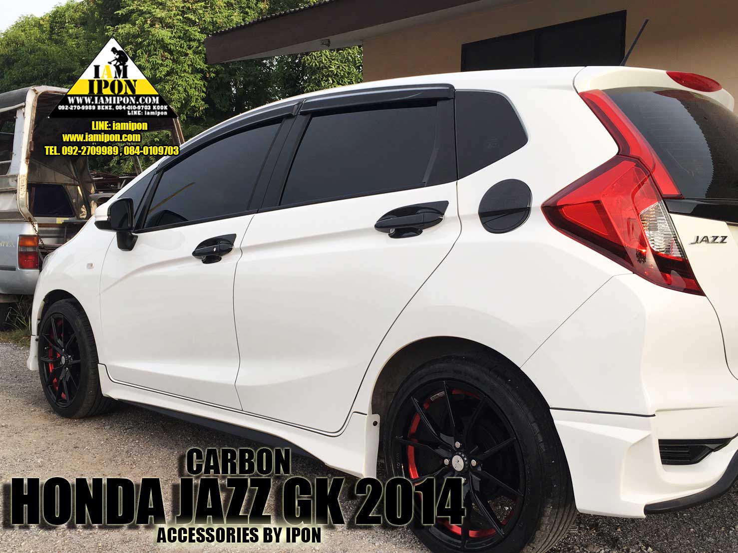 DOOR HANDLE JAZZ CABON GK 14 -15 ครอบมือจับเปิดประตูคาร์บอนแจ๊ส จีเค ปี14 - 15