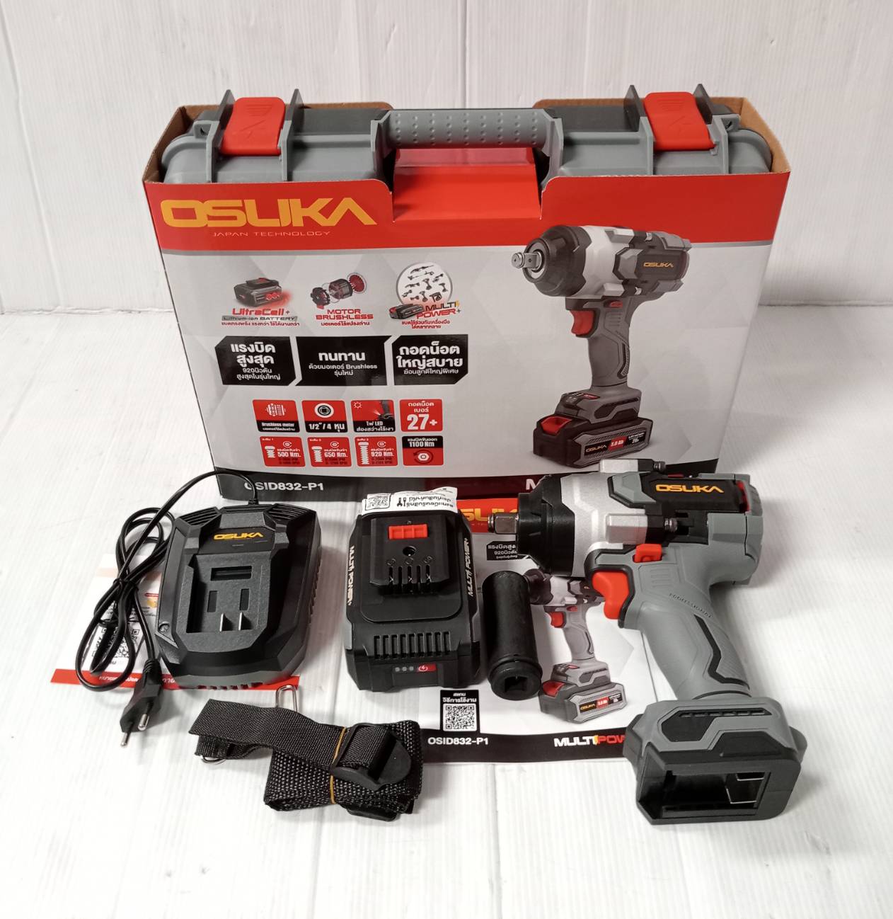 บล็อกไฟฟ้าไร้สายไร้แปรงถ่าน1/2 OSID832-P1 OSUKA