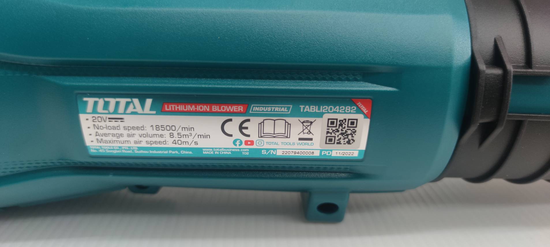 เครื่องเป่าลมไร้สาย 20V TABLI204282 (มอเตอร์ไร้แปรงถ่าน) (แบต 2 ก้อน + แท่นชาร์จ)