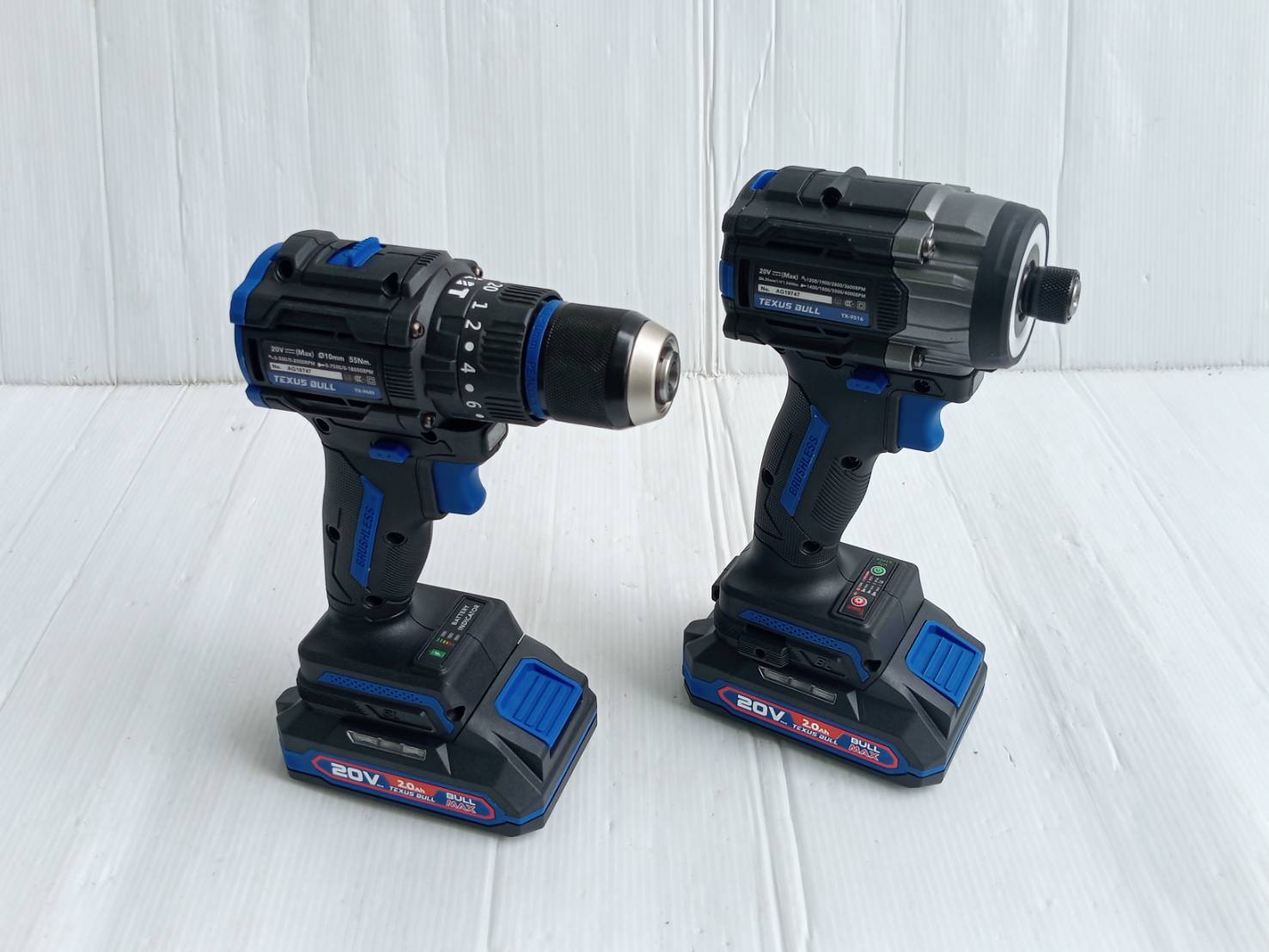 TEXUS BULL รุ่น TX-8240 ชุดสว่านกระแทกและไขควงกระแทกไร้สาย 20V. พร้อมแบตเตอรี่ x2.0Ah 2ก้อน