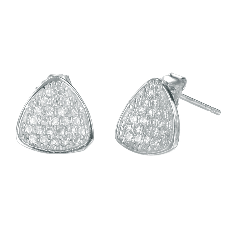 ต่างหูเงินแท้925ประดับเพรชแท้สวิส