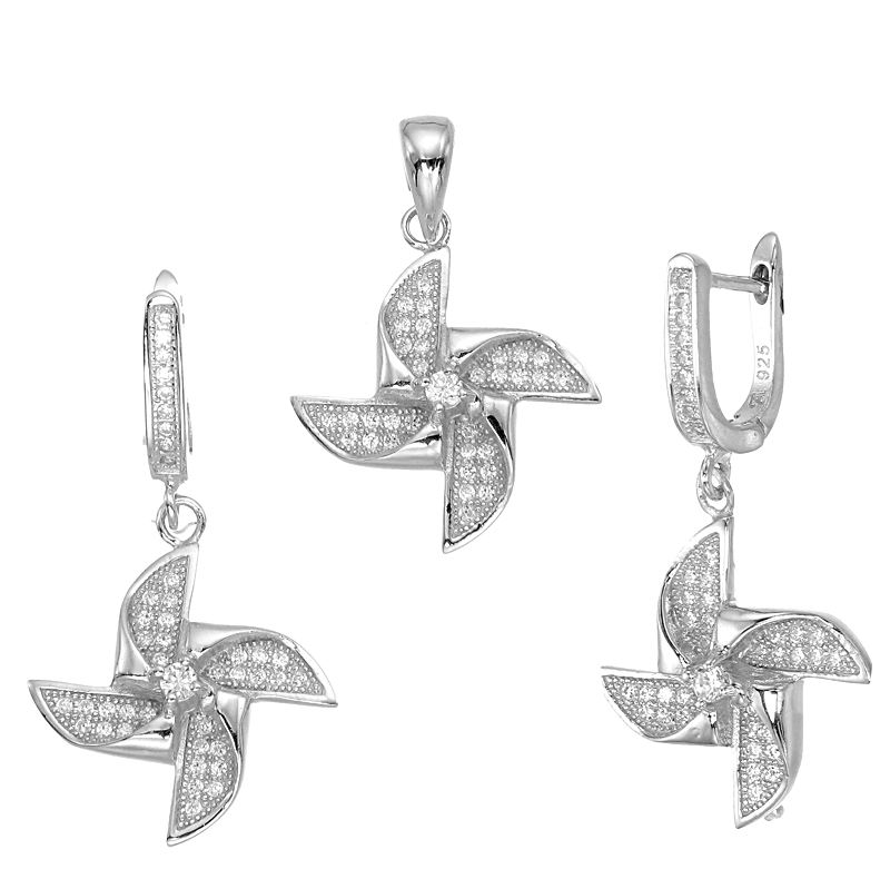 ต่างหูพร้อมจี้ ( เงิน ) = Earring with Pendant ( Silver )