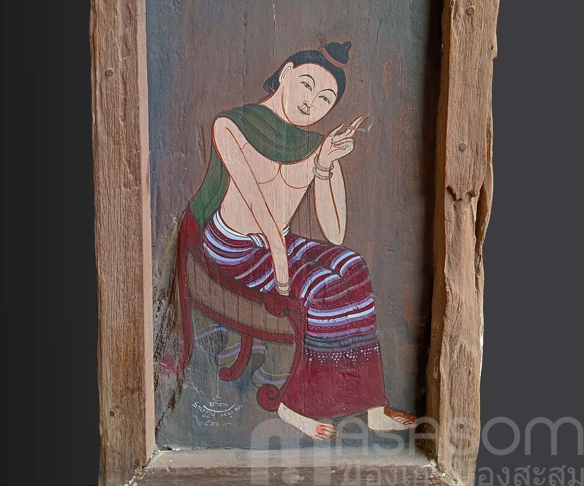 ภาพวาดในกรอบไม้เก่า