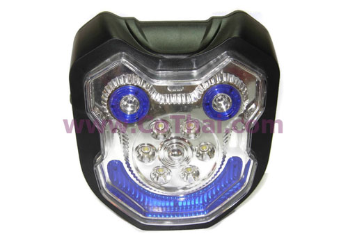 ไฟหน้ารถมอไซต์ 12-80v 6+2led ทรงหน้ากบ รถจักรยานไฟฟ้า