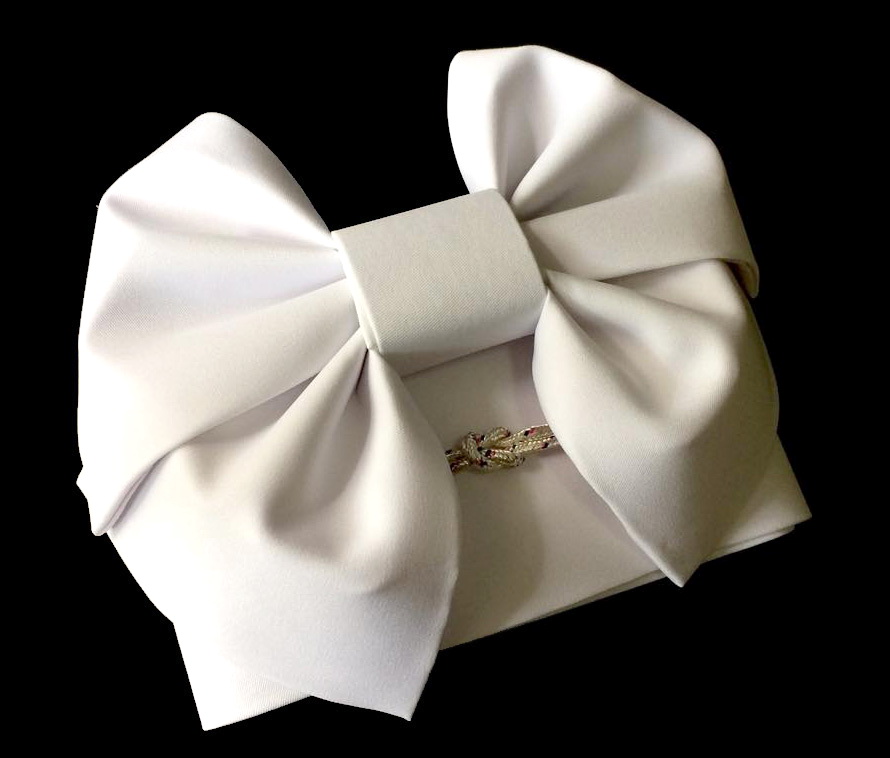 โอบิสำเร็จทรงโบว์(ผู้หญิง)สีขาว