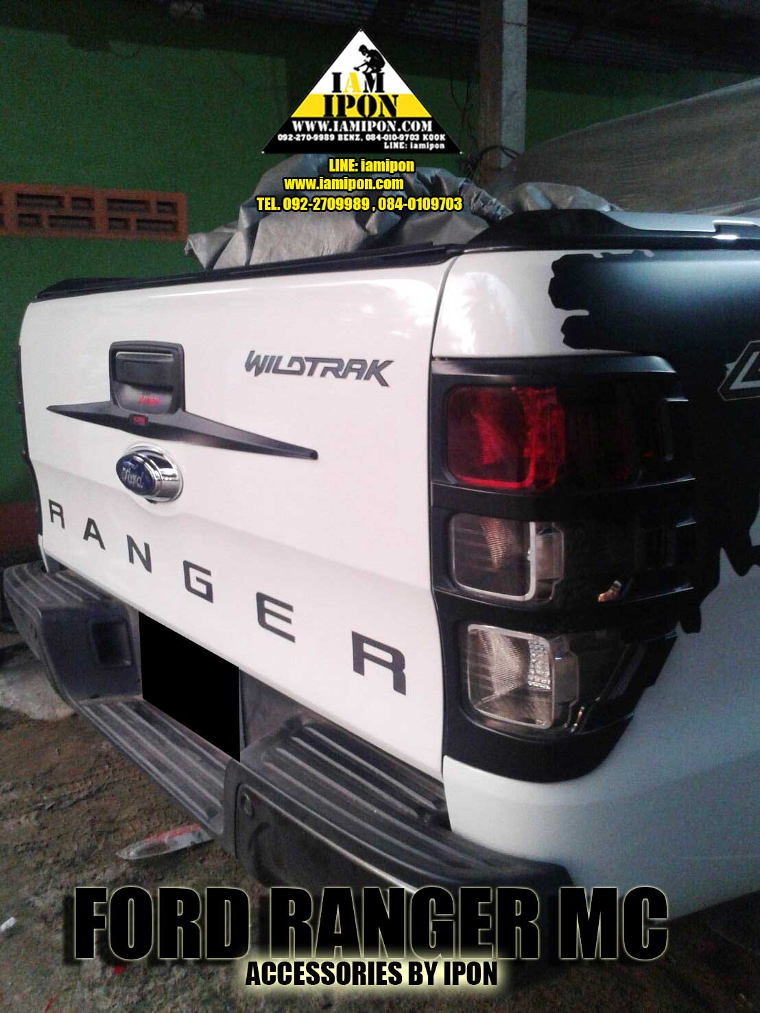 FORD RANGER MC FLATBLACK 2015 เบ้ารองมือเปิดดาบท้ายกระบะดำด้านฟอร์ดเรนเจอร์ MC 2015