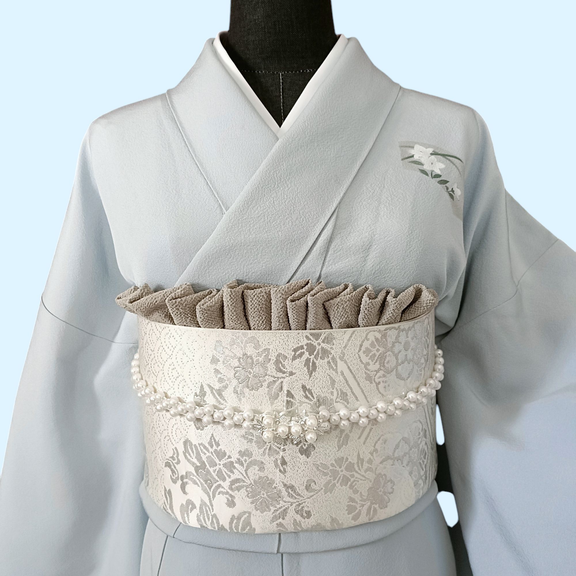 ชุดกิโมโนสีฟ้า*มีตำหนิ