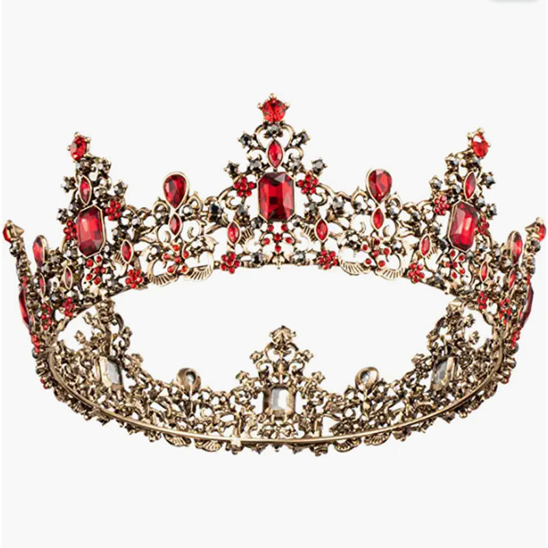 (พร้อมส่ง) มงกุฏ 066 สีแดง มงกุฎนางงาม มงกุฎเจ้าชาย มงกุฎสไตล์วินเทจ งานสวย QCเพชรทุกเม็ดไมมีหลุด