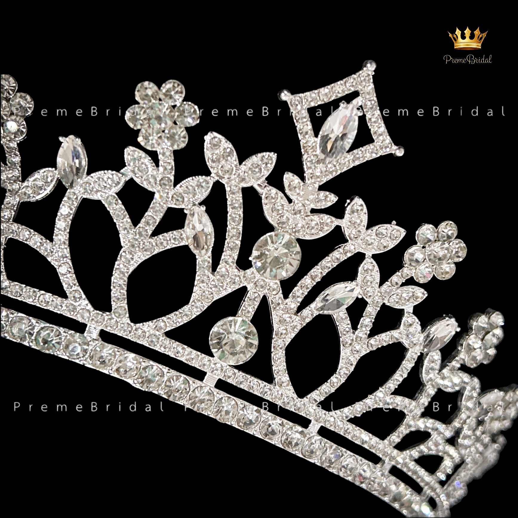 (พร้อมส่ง) เทียร่า 440 มงกุฎครึ่งหัว งานเจ้าสาว งานประกวด สวย ปราณีต QCเพชรทุกเม็ด สินค้าพร้อมส่งจากไทย