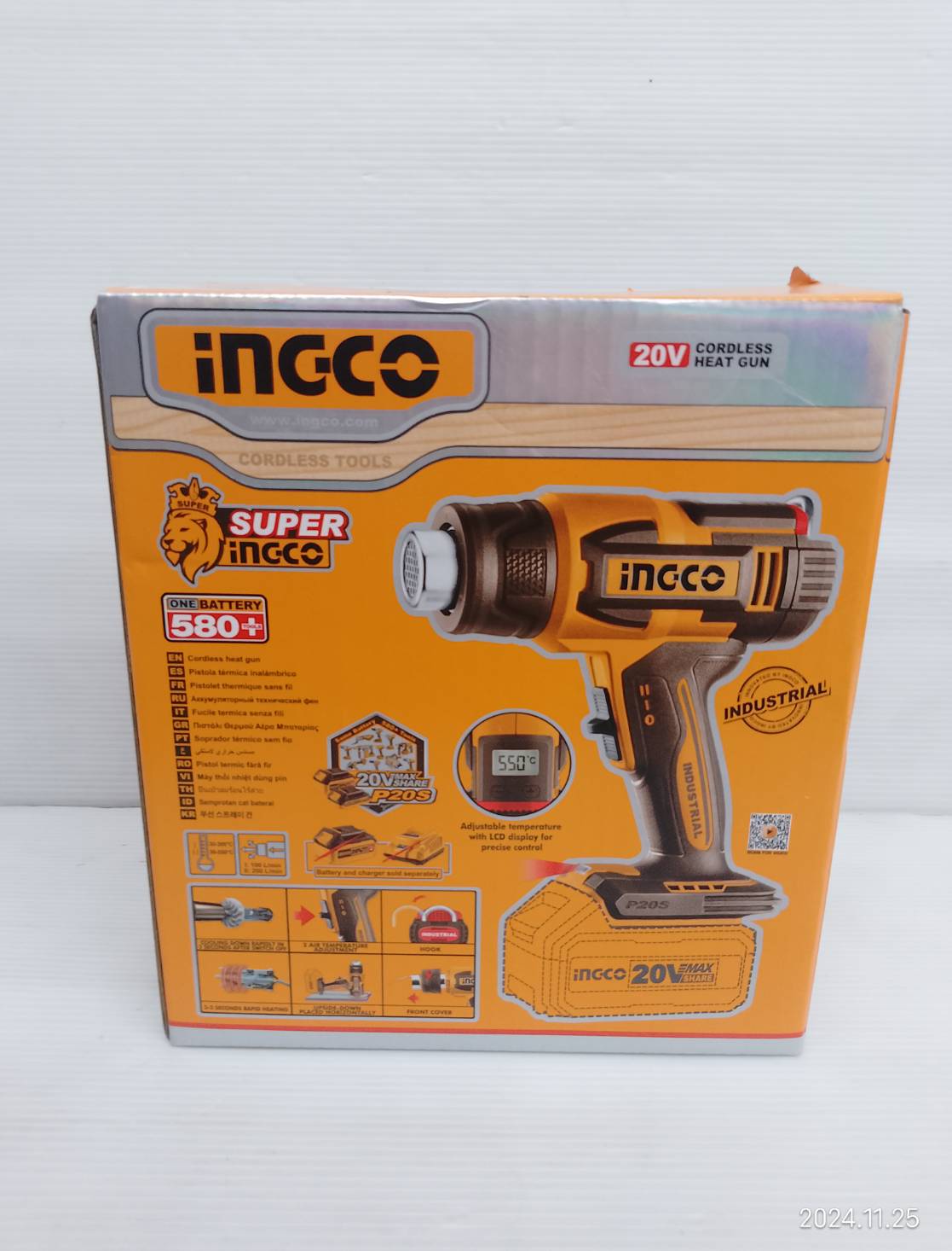 INGCO เครื่องเป่าลมร้อนไร้สาย จอ LCD รุ่น HGLI2003 ( เครื่องเปล่า )