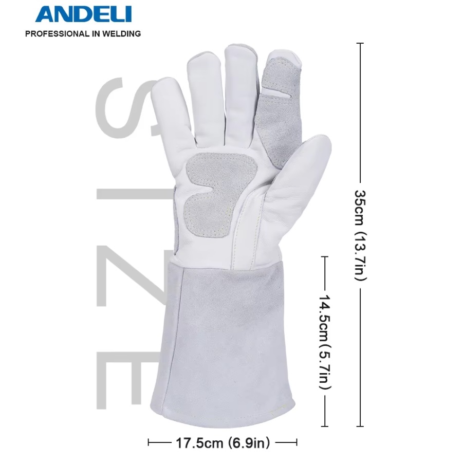 ถุงมือเชื่อม13" สีเทา ANDELI รุ่น ADPJDST00010