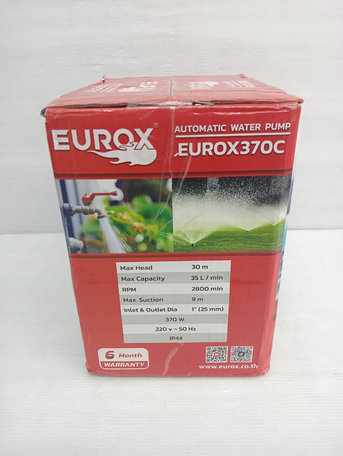 ปั๊มน้ำอัตโนมัติ 1 นิ้ว EUROX 370C (ไม่มีฝาครอบ)